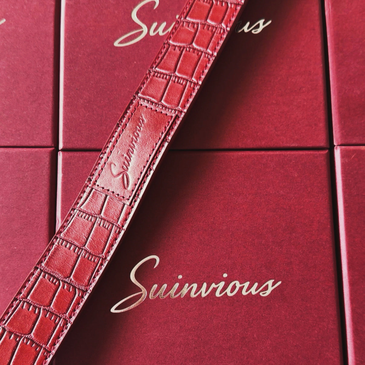 Red Leather Belt w/ box